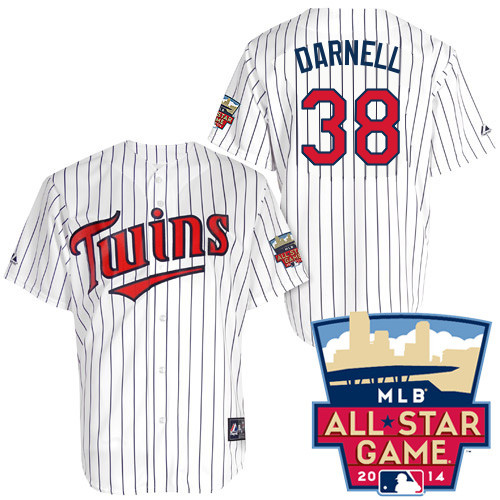 Logan Darnell #38 Youth Baseball Jersey-Minnesota Twins Authentic 2014 ALL Star Home White Cool Base MLB Jersey